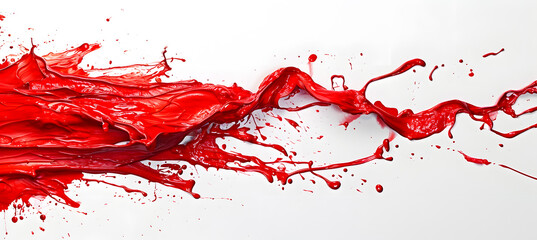 Red paint splash isolated on white background