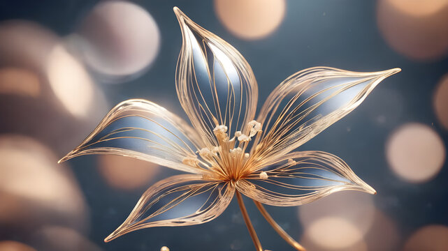 Futuristic creative abstract  flower illustration as beauty innovation concept. AI generated image, ai.