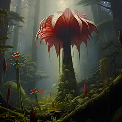 Fototapeta na wymiar Corpse flower in forest,generative ai