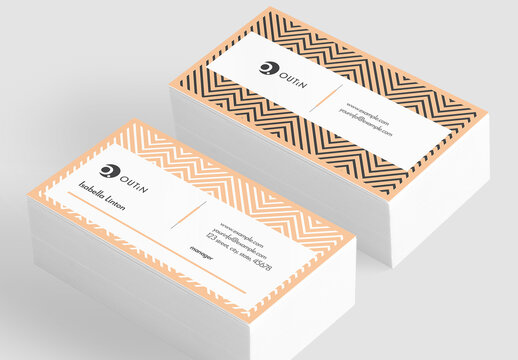 Business Card Layout with Pattern Design Elements