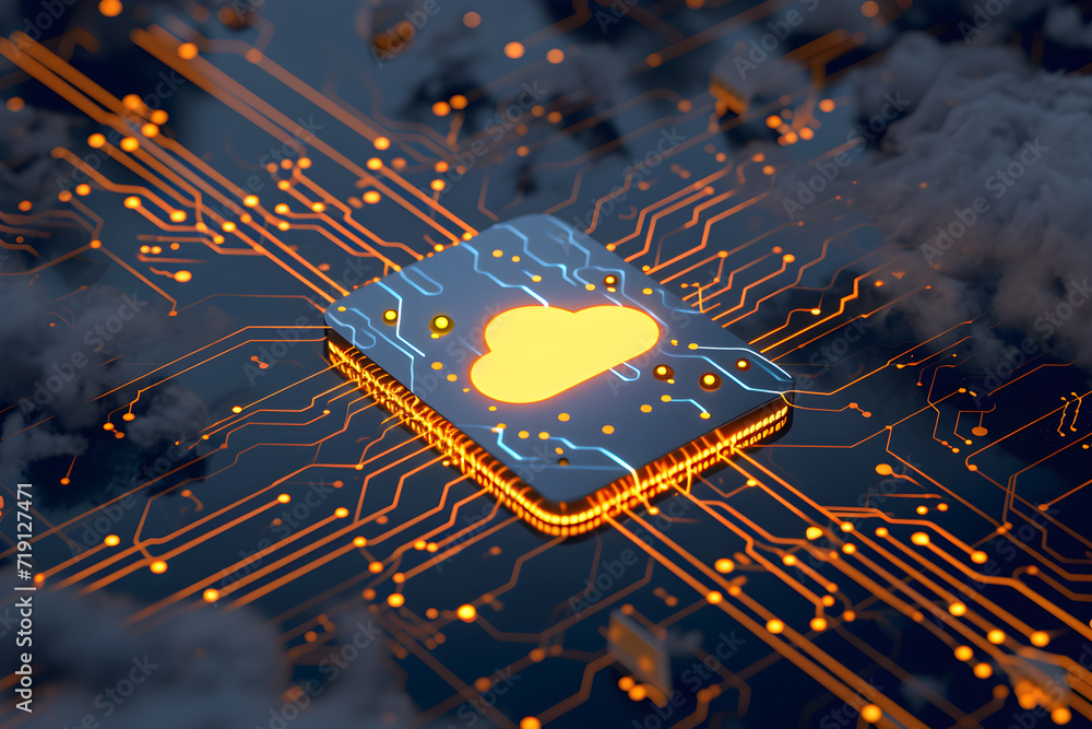 Aufkleber modern cloud technology for storing data faster and more.