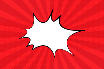 Comic red background with explosion line icon. Drawing, superhero, magazine, caricature, style. Vector line icon for business and advertising