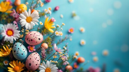 Fototapeta na wymiar spring garden party easter background with copy space