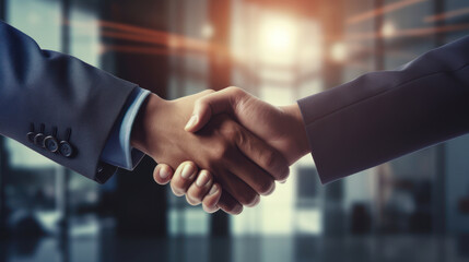 Businessmen making handshake with partner, greeting, dealing, merger and acquisition, business cooperation concept