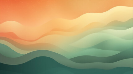 Stylized Pastel Dunes at Sunset : Yellow to green gradient wave pattern background
