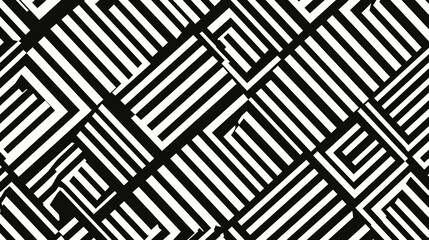 Pattern With Black White Rectangles Of Striped Lines. Creative background. Copy paste area for texture