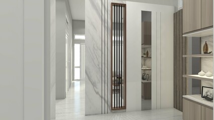 Naklejka premium Modern Wall Panel Partition for Interior Living Room