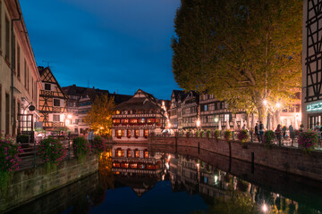 Nightscape of Petite France Strasbourg, France