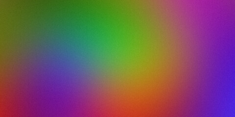 Abstract color palette, holographic blurred grainy gradient banner background texture. Colorful multicolor grain soft noise effect pattern.