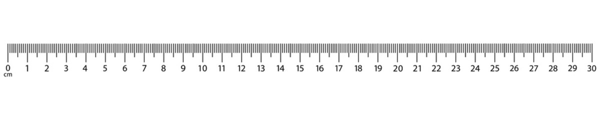 
Horizontal measuring ruler with a mark of 30 centimeters. Vector.