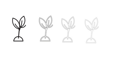 plant sprout outline icon. Black, bold, regular, thin, light icon from agriculture farming and gardening collection. Editable vector isolated on white background