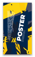 a close up of a poster with a yellow and black background