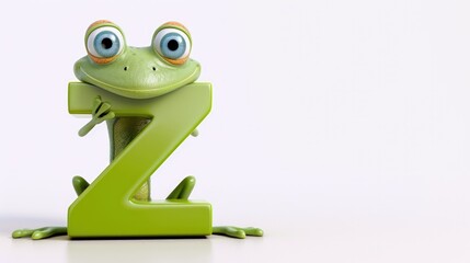 Z a letter of the alphabet in the guise of a funny character . Capital letter for teaching a child to read, for children's books and games. ABC