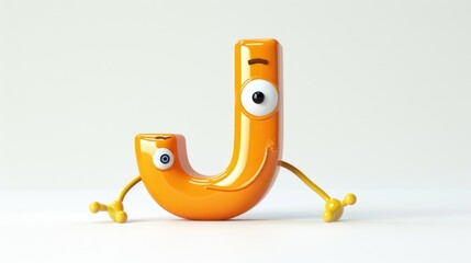 J a letter of the alphabet in the guise of a funny character . Capital letter for teaching a child to read, for children's books and games. ABC