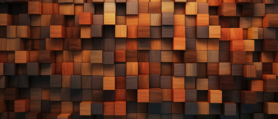 Abstract pattern of wooden blocks background