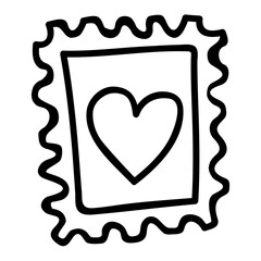 Picture of love in a frame with a hand-drawn style. Frame icon