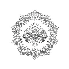 vector lineal mandala background beautiful floral mandala design, creative ornamental decorative element in circle shape
