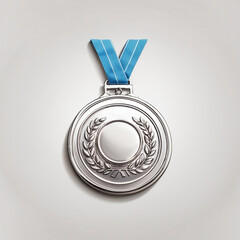 Silver medal illustration isolated on white background
