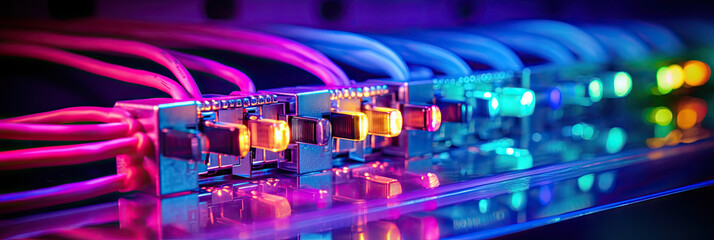 servers connection with Fiber optic cable internet	
 - obrazy, fototapety, plakaty