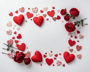 Romantic Valentine's Day Heart Frame Illustration
