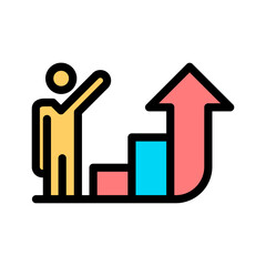 Presentation of increasing business growth. Growth icon