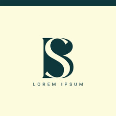 Fototapeta premium BS monogram, BS initial wedding, BS logo company, BS icon business, corporate sign with variation three colors designs for alphabetical marriage name, brand name, initial couple