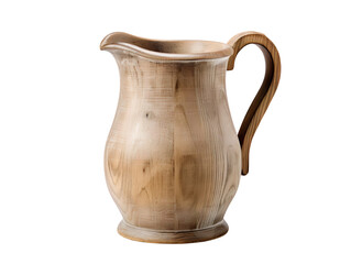 Antique Wooden Milk Jug, isolated on a transparent or white background