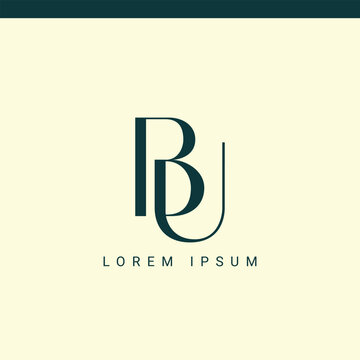 BU monogram, BU initial wedding, BU logo company, BU icon business, corporate sign with variation three colors designs for alphabetical marriage name, brand name, initial couple