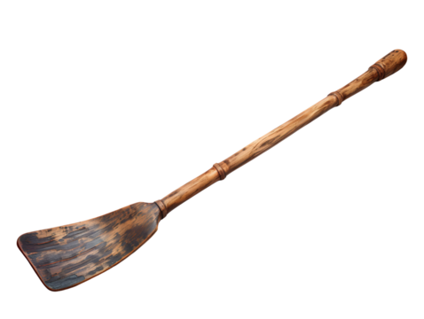 Old Wooden Rowboat Oar, isolated on a transparent or white background