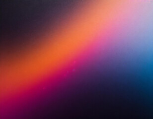Dark blurry abstract gradient background, grainy texture, pink, orange, blue, black colors, copy space