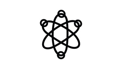 atomic structure outline icon. Black,  icon from medical collection. Editable vector isolated on white background