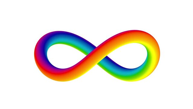 looped 3d animation rotating infinity sign