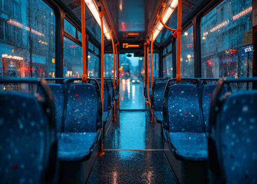 An empty public transport intreior