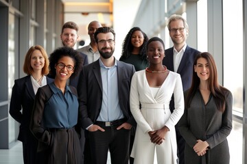 Group portrait of smiling business people