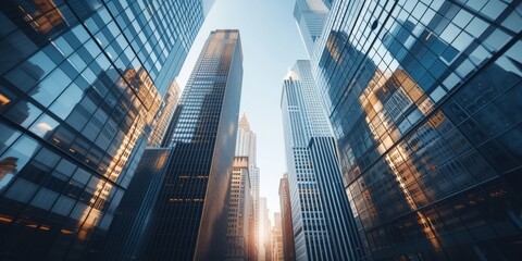 Fototapeta na wymiar glass high skyscrapers of a big city Generative AI