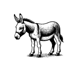 donkey Hand drawn illustration vector graphic asset