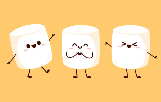 marshmallow mascot vector. marshmallow character design.