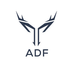 ADF Letter logo design template vector. ADF Business abstract connection vector logo. ADF icon circle logotype.
