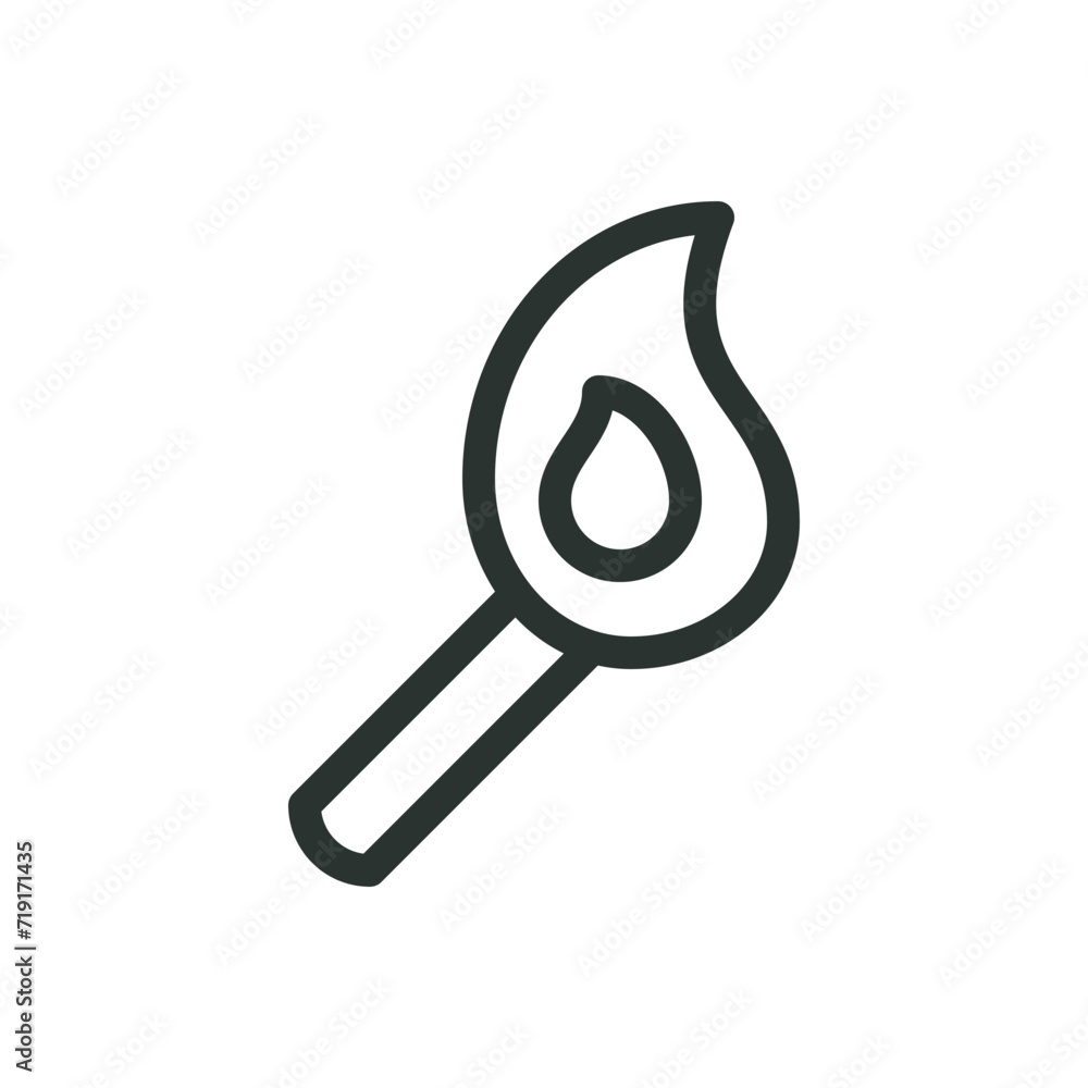 Poster fire torch isolated icon, burning torch vector symbol with editable stroke