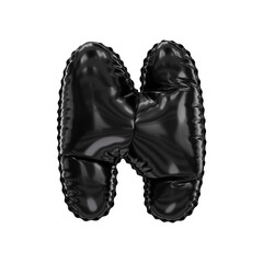 3D glossy black latex helium balloon letter N