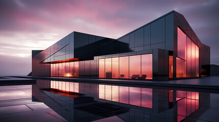 3d render of abstract futuristic architecture with empty concrete floor