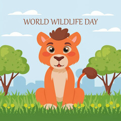 Obraz na płótnie Canvas world wildlife day poster