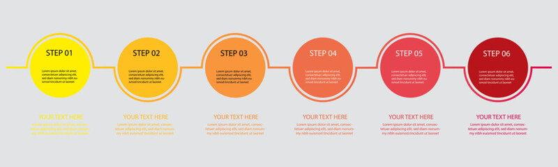 6 step Vector infographic design template	
