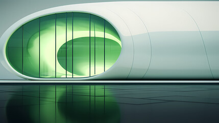 3d render of abstract futuristic architecture with empty concrete floor