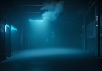 A dark empty street dark blue background