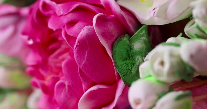 beautiful flowers made of marshmallows , decoration decorative flowers made of edible marshmallows