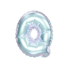 3D glossy pearl blue helium balloon letter Q