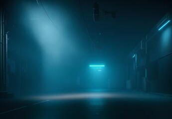 A dark empty street dark blue background