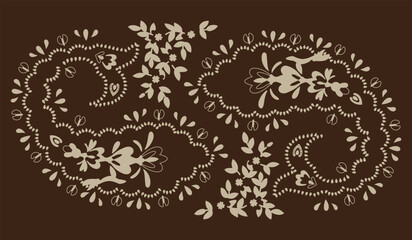 decorative floral ornament Seamless openwork lace patterned with roses - obrazy, fototapety, plakaty