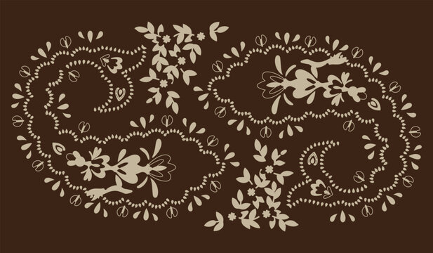 decorative floral ornament Seamless openwork lace patterned with roses